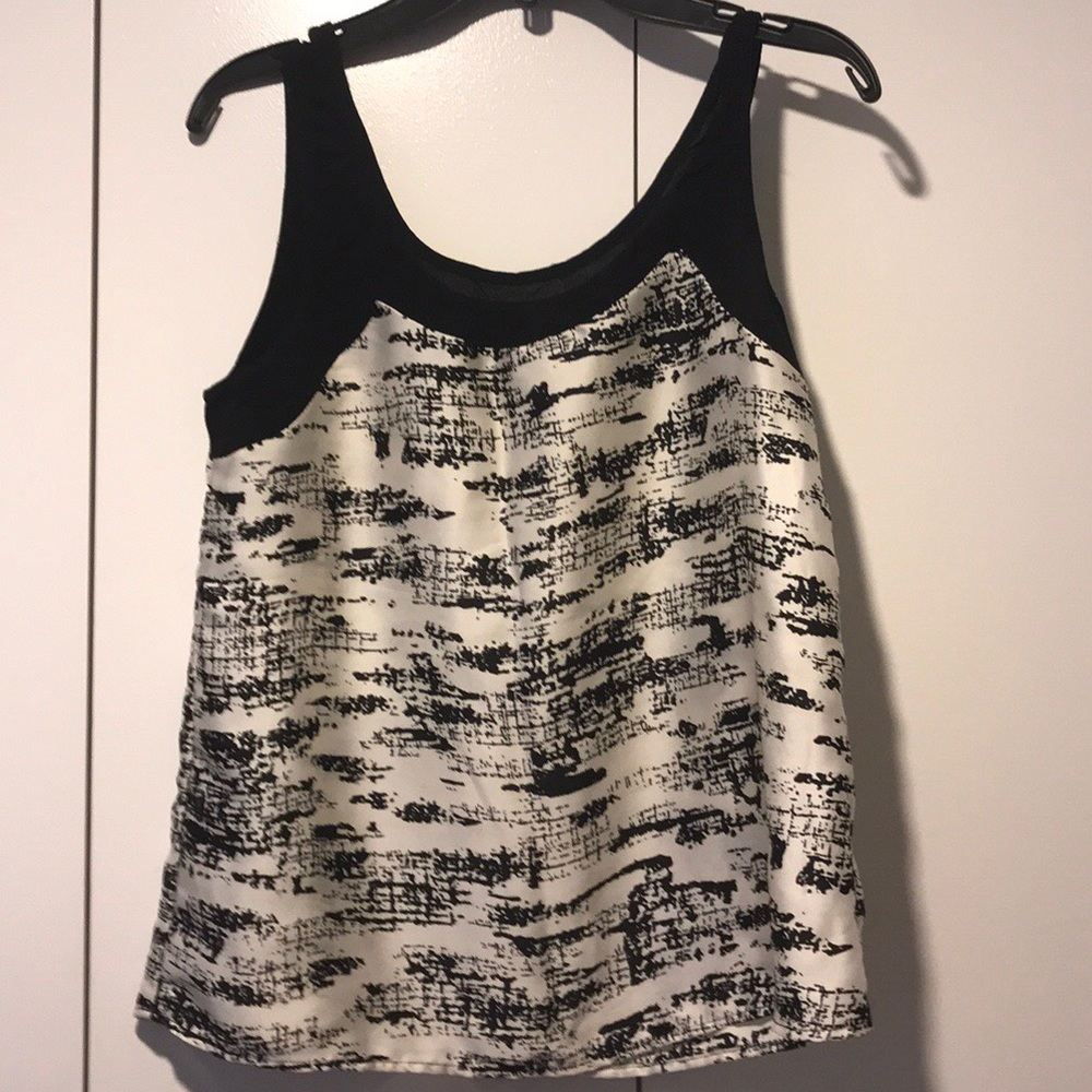 Cream and Black Printed Top